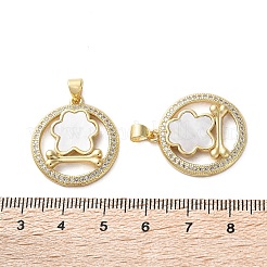 Pendentifs avec zircon cubiques à micro-pavés en laiton&nbsp;KK-U070-30G