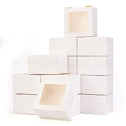Cajas de galletas de papel cuadradas con ventana cuadrada transparente&nbsp;CON-TAC0001-12B-01