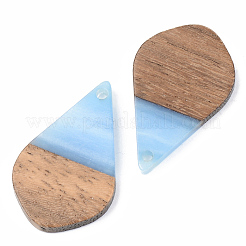 Pendentifs en résine opaque et bois de noyer&nbsp;X-RESI-S389-035A-C01