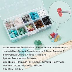250g 10 Farben natürliche & synthetische Edelsteinperlen&nbsp;G-NB0002-58