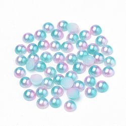 Cabochons de acrílico de la perla de imitación, cúpula, luz azul cielo, 8x4mm, aproximamente 2000 unidades / bolsa