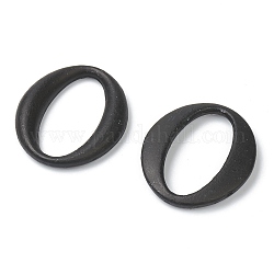 Anillos de unión de resina, accesorios de diy para la fabricación de pendientes y peluquería, oval, negro, 39.5x34.5x6mm, diámetro interior: 33 mm