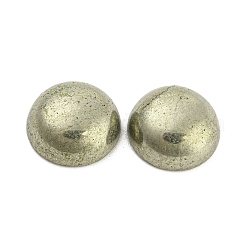 Natürliche Pyrit-Cabochons, halbrund / Dome, 12x5 mm