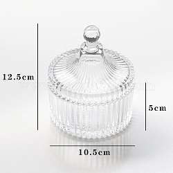 クリスタルガラス保存瓶  ガラスキャンドルカップ  ふた付き  キャンディー食品保存容器用品  透明  10.5x12.5cm