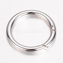 Anneaux à ressort en alliage, accessoires d'anneaux en forme O, porte de printemps o anneaux, platine, 44x5mm, diamètre intérieur: 34 mm