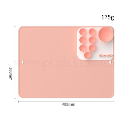Silikon-Aquarell-Ölfarben-Palettenmatte, abwaschbarer Zeichenblock mit Wasserbecher, rutschfeste Bastelmatte, Rechteck, Orangerosa, 40x30 cm