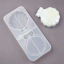 Moules en silicone porte-miroir bricolage, moules de résine, forme coquille, 138x71x15mm