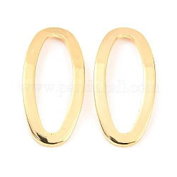 Brass Linking Rings, Curved Oval Connector, Real 18K Gold Plated, 29x13x1mm, Inner Diameter: 24x8mm
