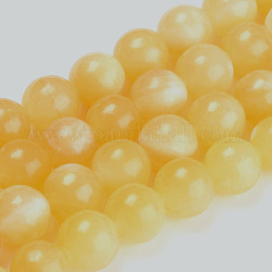 Topazio naturale perle di giada fili, tondo, 10mm, Foro: 1 mm, circa 40pcs/filo, 16 pollice (40.64 cm)
