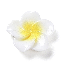 オペーク樹脂カボション  プルメリアの花  ホワイトスモーク  20x20.5x6.5mm