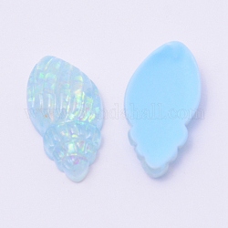 Resin Gillter Cabochons, Epoxy Resin Supplies Filling Accessories, for Resin Jewelry Making, Conch Shape, Light Sky Blue, 20.5x11x6mm