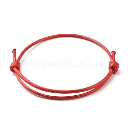 Création de bracelets en corde de polyester ciré coréen, rouge foncé, diamètre réglable: 40~70 mm