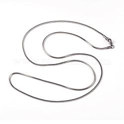 304 acero inoxidable cadena de serpiente cuadrada collares, con broches de langosta, color acero inoxidable, 29.33 pulgada (74.5 cm)
