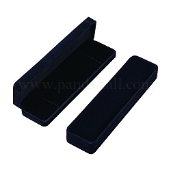 ベルベットジュエリーネックレスボックス  ネックレスのギフトケース  長方形  ミッドナイトブルー  22x5.5x3cm