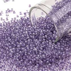 Toho runde Saatperlen, japanische Saatperlen, (935) Innenfarbe Kristall / lila gefüttert, 11/0, 2.2 mm, Bohrung: 0.8 mm, ca. 1110 Stk. / 10 g