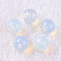 Perles d'opalite, la moitié foré, ronde, 4mm, Trou: 1mm