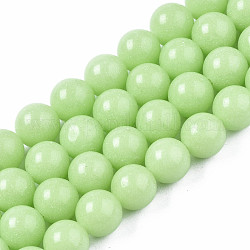 Synthetic Luminous Stone Round Beads Strands, Pale Green, 8mm, Hole: 1.2mm, about 50pcs/strand, 15.35 inch~15.55 inch(39cm~39.5cm)