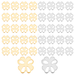 Dicosmétique 40 pièces 2 couleurs en acier inoxydable trèfle à quatre feuilles pendentif saint patrick pendentif en forme de trèfle irlandais porte-bonheur fortune charme pour la fabrication de bijoux artisanat