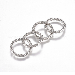 304 Stainless Steel Twisted Jump Rings, Open Jump Rings, Round Ring, Stainless Steel Color, 12 Gauge, 15x2mm, Inner Diameter: 11mm