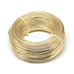 Alambre de aluminio redondo, alambre artesanal de metal flexible, alambre artesanal flexible, para hacer joyas de abalorios, dorado champagne, 15 calibre, 1.5mm, 100 m / 500 g (328 pies / 500 g)