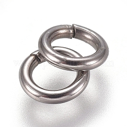304 anelli di salto in acciaio inox, anelli di salto saldati, anelli di salto chiusi, colore acciaio inossidabile, 18 gauge, 5x1mm, diametro interno: 3mm