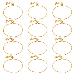 NBEADS 12 Pcs Slider Chain Bracelets, Golden Brass Box Chain Bracelet 9cm Long Adjustable Slider Extender Chains with Ball Ends for Jewellery Making DIY Findings
