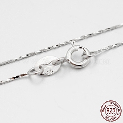 Collares de cadena coreana de plata de primera ley con baño de rodio, con cierres de anillo de resorte, cadena fina, Platino, 925 pulgada, 16mm