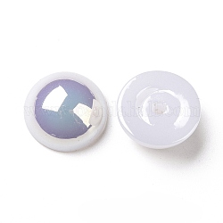 ABS-Kunststoff-Nachahmung Perlen, ab Farbe plattiert, Halbrund, weiß, 10x4.5 mm, Bohrung: 1.4 mm