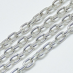 Aluminium Kabelketten, ungeschweißte, Oval, Silber, 4.6x3.1x0.8 mm