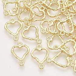 Connettori per collegamenti in lega, cuore, oro chiaro, 17x12x1.5mm, Foro: 1.2 mm