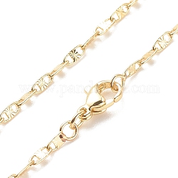 Halskette mit ovalen Gliederketten aus Messing für Frauen, cadmiumfrei und bleifrei, echtes 18k vergoldet, 17.72 Zoll (45 cm)