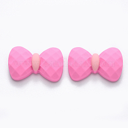 Opaque Resin Cabochons, Bowknot, Hot Pink, 19x31x8mm