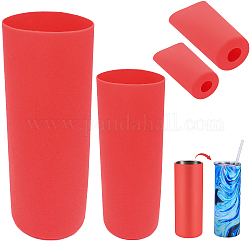 Gorgecraft 2pcs 2 manchons en silicone de style, gobelets de sublimation, manchons de tasse réutilisables isolés, colonne, rouge, 80~82x205~235mm, diamètre intérieur: 75~79 mm, 1pc / style