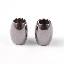 304 barril de acero inoxidable de los entrepieza de abalorios, color acero inoxidable, 5x4mm, agujero: 2 mm
