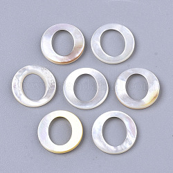 Anillos ligantes de cáscara blanca natural, anillo, 13x1.5mm, diámetro interior: 7x8.5 mm
