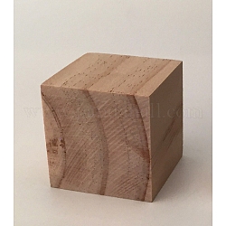 Cube de bois, blocs de bois massif, blocs de construction, jouets éducatifs précoces, bloc de nouveauté, burlywood, 35x35x35mm