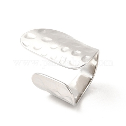 304 Stainless Steel Twist Flat Open Cuff Ring for Women, Stainless Steel Color, US Size 6 (16.5mm)