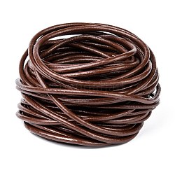 3mm Saddle Brown Color Cowhide Leather Beading Cords, DIY Jewelry Making Material for Leather Wrap Bracelets