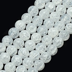 Synthetischen Knistern Quarz runde Perlen Stränge, Transparent, 10 mm, Bohrung: 1 mm, ca. 42 Stk. / Strang, 16.53 Zoll