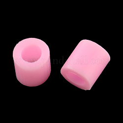 Recharges de mini perles à repasser fondantes, Tube, perle rose, 3~3.3x2.5~2.6mm, environ 40000 pcs/500 g