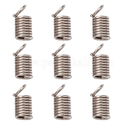 Iron Coil Cord Ends, Platinum, 9x5mm, Hole: 3.5mm, about 1800pcs/500g