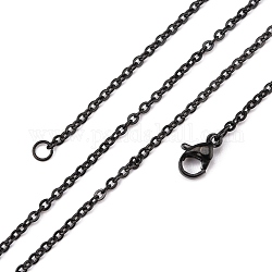 304 Edelstahl Kabelkette Halsketten, mit Karabiner verschlüsse, Metallgrau, 19.48 Zoll (49.5 cm), 2 mm
