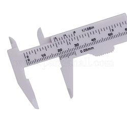 プラスチック製スライディングゲージノギス  ダブルスケール  mm/インチのポータブル定規  ホワイト  測定範囲：8cm