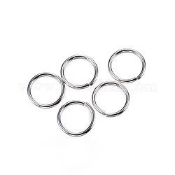 304 anelli di salto in acciaio inox, anelli di salto aperti, colore acciaio inossidabile, 21 gauge, 6x0.7mm, diametro interno: 4.6mm