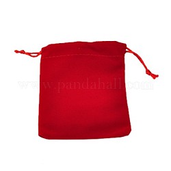 Мешки ювелирных изделий бархата, красные, 122x100 мм