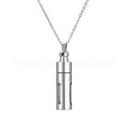 Collares de botella de perfume de columna de acero inoxidable para mujer, color acero inoxidable, 17.72 pulgada (45 cm)