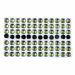 Cabujones de vidrio translúcido k9, espalda plana, semicírculo, verde amarillo, 8x4mm, aproximamente 84 unidades / bolsa