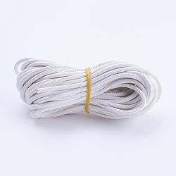 Pu Lederbänder, für Schmuck machen, Runde, weiß, 3 mm, ungefähr 10yards / Bündel (9.144m / Bündel)
