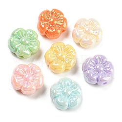 Opake Legierung Perlen, ab Farbe plattiert, Blume, Mischfarbe, 19x19x9.5 mm, Bohrung: 2.8 mm, ca. 222 Stk. / 500 g