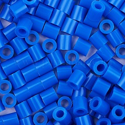 1 Box 5mm Melty Beads PE DIY Fuse Beads Refills for Kids, Tube, Medium Blue, 5x5mm, Hole: 3mm, about 500pcs/box